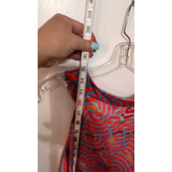 Guy Harvey Women's Printed Sleeveless Halter Mini Dress Red Orange Size Medium - Picture 6 of 7